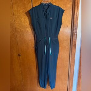 Figs Technical Collection Jumpsuit in Carribean Blue